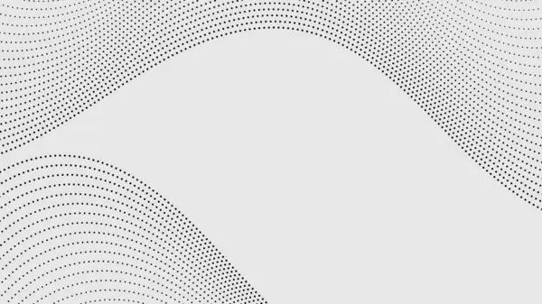 白い背景に流れる粒子を持つ抽象的な黒い点 ベクトルグラフィックイラスト — ストックベクタ