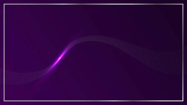紫色の背景に輝く光の効果を持つ抽象的な線ドット要素 ベクトルグラフィックイラスト — ストックベクタ