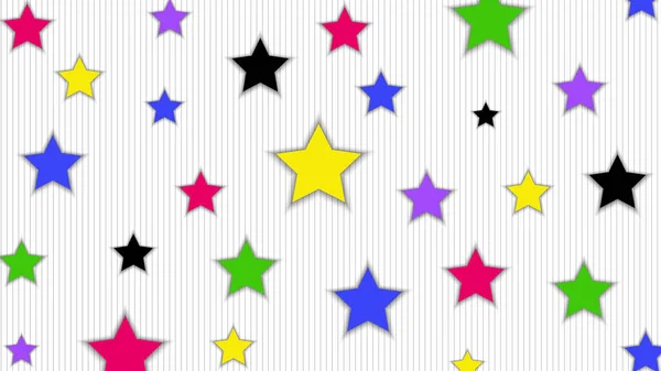 Patrón Abstracto Estrella Colorida Repetición Sobre Fondo Blanco Ilustración Gráfica — Vector de stock