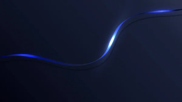 概要青を基調とした3D高級ブルー波形リボン ベクトルグラフィックイラスト — ストックベクタ