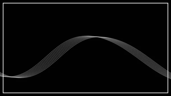 フレームの背景を持つ黒の抽象波形の白い線 ベクトルグラフィックイラスト — ストックベクタ