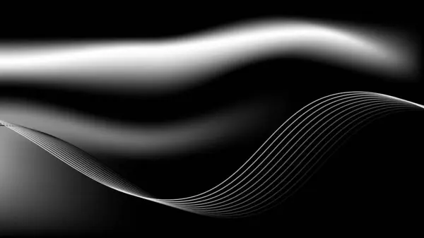 暗い背景に波状線の要素を抽象化 ベクトルグラフィックイラスト — ストックベクタ