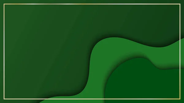 Onde Fluide Abstraite Verte Avec Cadre Sur Fond Illustration Graphique — Image vectorielle