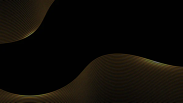 Абстрактні Лінії Хвильового Візерунка Частинок Чорному Тлі Векторна Графічна Ілюстрація — стоковий вектор