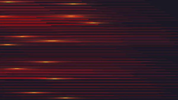 Abstrakte Technologie Horizontale Rote Linien Mit Lichteffekt Auf Dunklem Hintergrund — Stockvektor