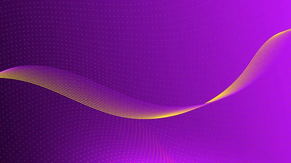 Abstract Curve Purple Yellow Neon Glow Background Technology Concept Vector — Stock Vector