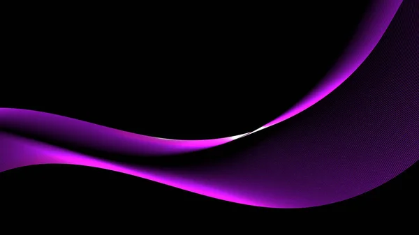 Абстрактна Крива Фіолетового Неону Світиться Фоні Концепції Технології Векторна Графічна — стоковий вектор