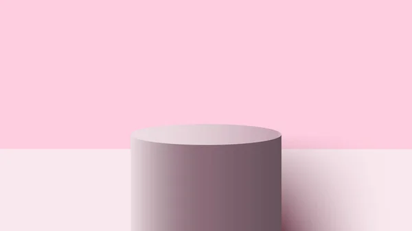 Розовый Подиум Стоят Минимальные Стены Сцены Заднем Плане Можете Использовать — стоковый вектор