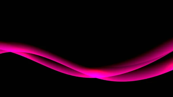 ブラックバックグラウンドの抽象的な紫色曲線波 ベクトルグラフィックイラスト — ストックベクタ