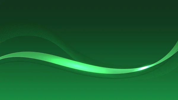 Abstrakte Luxus Grüne Welle Form Band Linien Elemente Mit Glühenden — Stockvektor