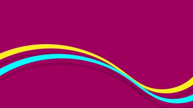 Pembe arkaplanda soyut renk kurdelesi. Vektör grafik illüstrasyon.