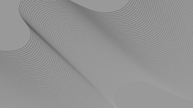 Gri arkaplandaki çizgilerin soyut siyah deseni. Vektör grafik illüstrasyonu.