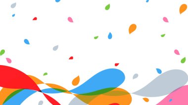 Beyaz arka planda tamamen renkli soyut dalga. Vektör Grafik Çizimi.