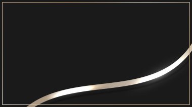 Soyut 3D lüks kurdele arka planda parlayan ışık efektli elementler. Işık efektli lüks biçimi.