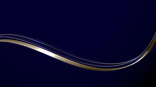 Soyut lüks kurdele, koyu arkaplanda parlayan ışık efektli elementler. Işık efektli lüks biçimi.