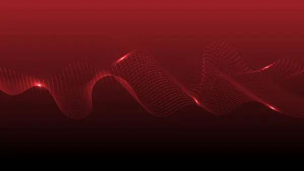 Soyut teknoloji fütüristik konsept çizgileri arka planda dalga dinamik parçacık deseni. Duman parçacıkları dalgası.
