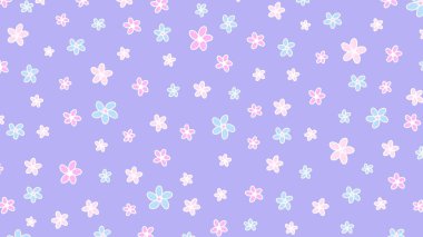 Soyut el çizimi mor arka planda çiçek pasteli. Soyut renkli çiçek sanatı.