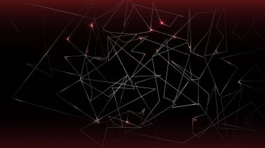 Karanlık arka planda parlayan soyut düşük çokgen teknolojisi fütüristik kavram. Dinamik dalga. 