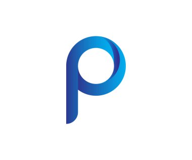 3d P harf logo tasarım vektör şablonu