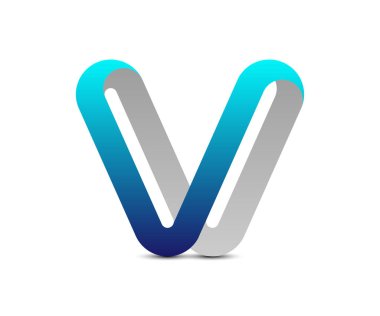 3d v logo tasarım vektör şablonu