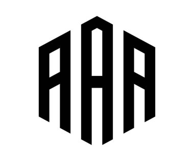 Çokgen AAA harf logo tasarım vektör şablonu