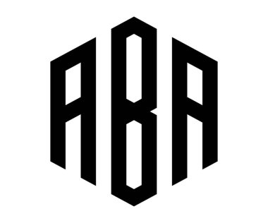 Çokgen ABA harf logo tasarım vektör şablonu