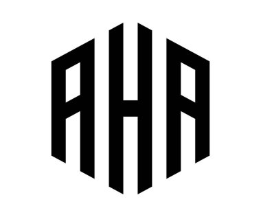 Çokgen AHA harf logo tasarım vektör şablonu