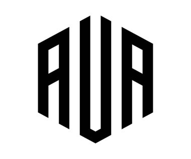 Çokgen AUA harf logo tasarım vektör şablonu