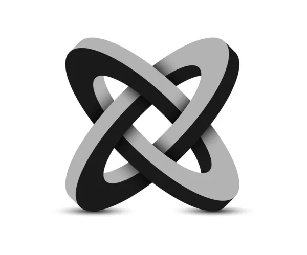 Niemożliwe Dwa Koła Wzór Wektora Projektu Logo — Wektor stockowy