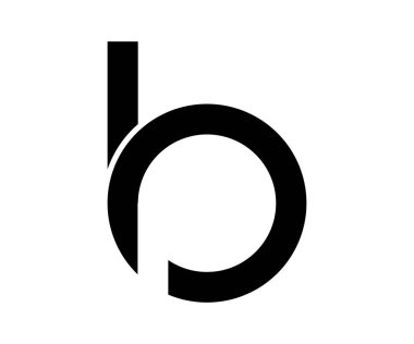 Negative space b p letter logo design vector template clipart