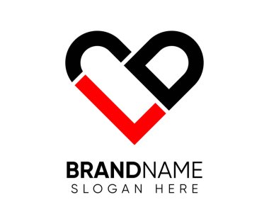 L D sevgi logo tasarım vektör şablonu