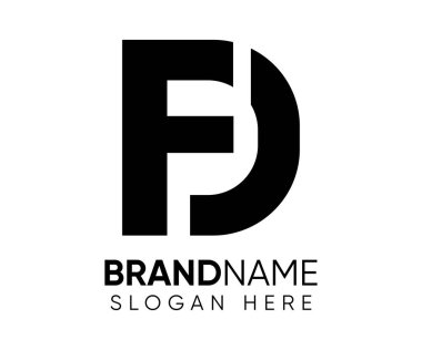 F D logo tasarım vektör şablonu