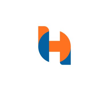 H harfi logosu. H Harfi Tasarım Vektörü 1color
