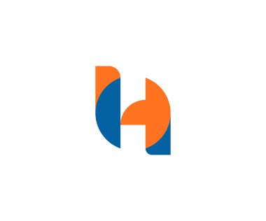 H harfi logosu. H Harfi Tasarım Vektörü 1color