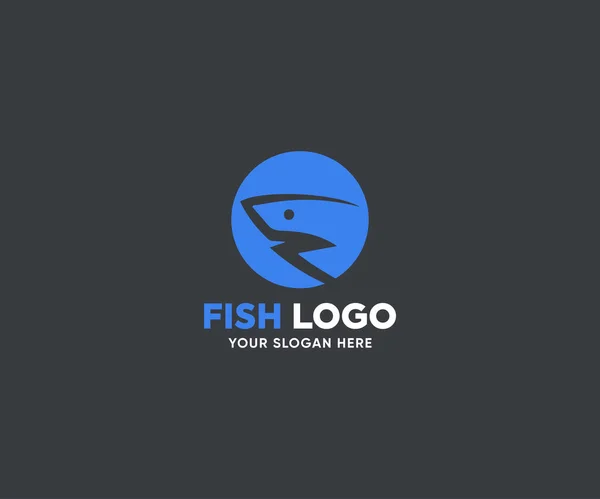 Креативный Логотип Рыбы Векторный Символ Векторной Иллюстрации Свежих Рыбных Запасов — стоковый вектор