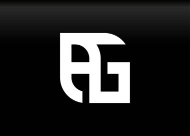 Monogram Harf AG Logo Tasarım Vektör Şablonu.