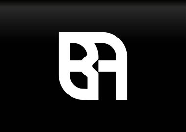 Monogram Harfi BA Logo Tasarım Vektör Şablonu