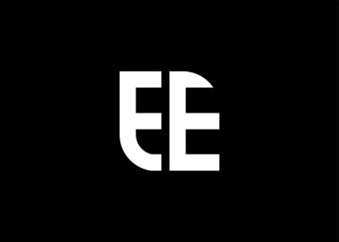  Monogram Harf EE Logo Tasarım Vektör Şablonu.