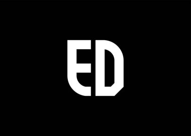  Monogram Harfi Ed Logo Tasarım Vektör Şablonu.