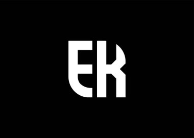  Monogram Harf EK Logo Tasarım vektör şablonu