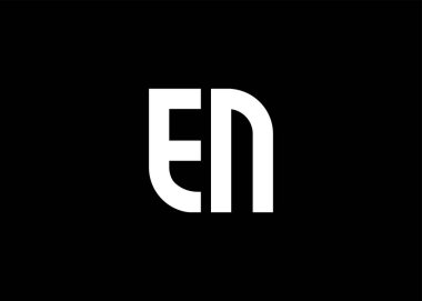 Monogram Letter EN Logo Tasarım Vektör Şablonu
