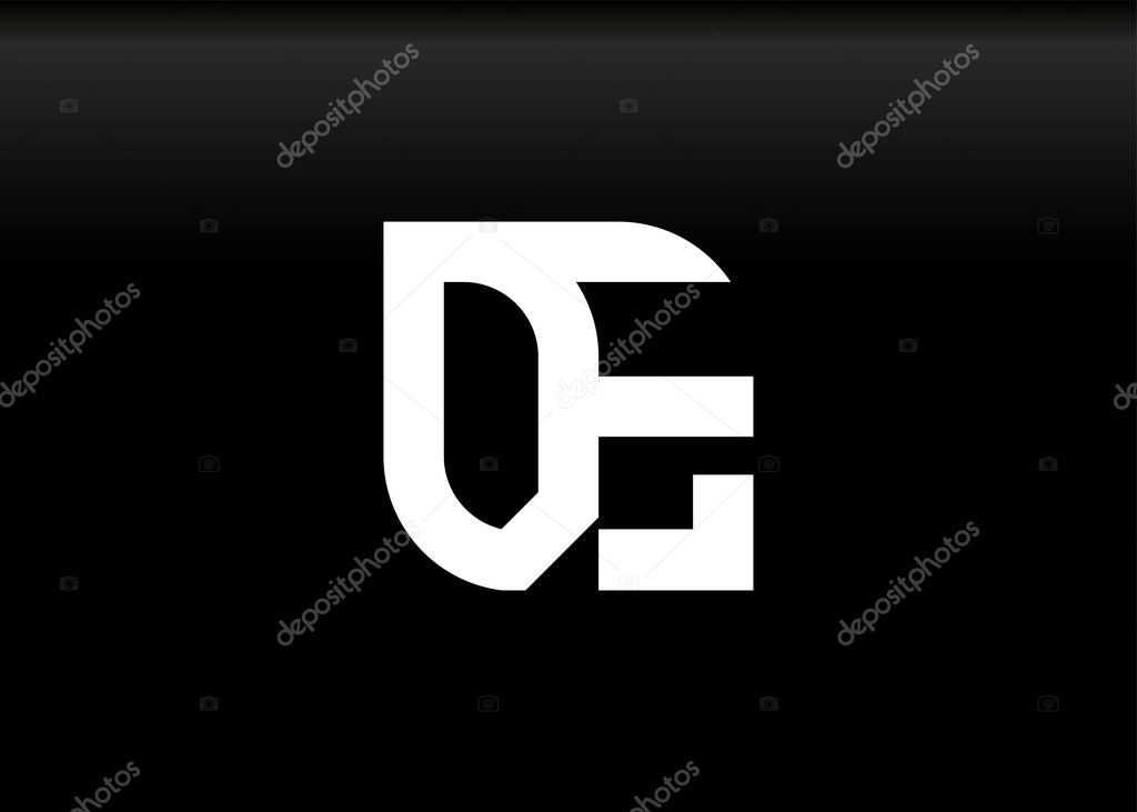 Monogram Letter DF Logo Design vector template,