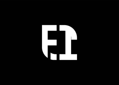Monogram Harf FI Logo Tasarım vektör şablonu