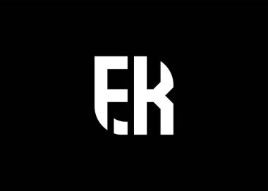 Monogram Harf FK Logo Tasarım vektör şablonu.