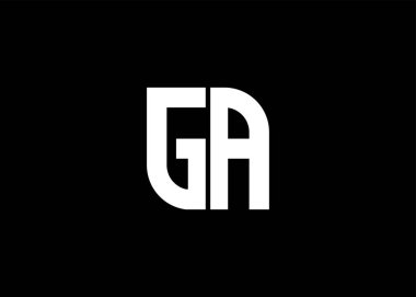 Monogram Harf GA logo tasarım vektör şablonu