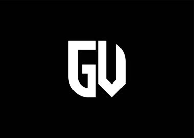  Monogram Harf GV Logo Tasarım Şablonu.
