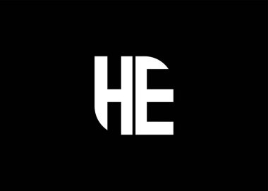 Monogram Harf He logo tasarım vektör şablonu