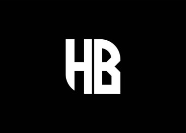 Monogram Harf HB Logo Tasarım Vektör Şablonu.