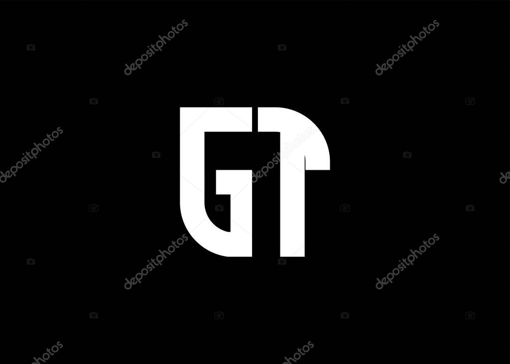 Monogram Letter GT Logo Design vector template