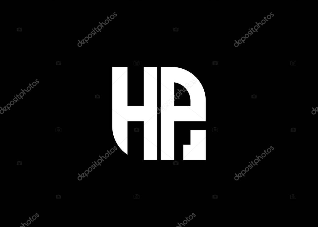 Monogram Letter HP Logo Design vector template
